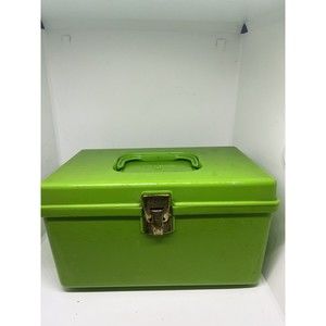 Vintage Wil-Hold Wilson Mfg Green Sewing Box Plastic Case Retro Supplies AX